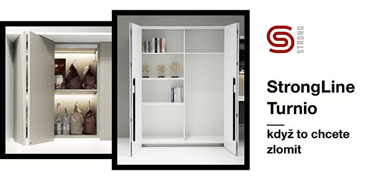StrongLine Turnio: kování pro skládací naložené skříňové dveře