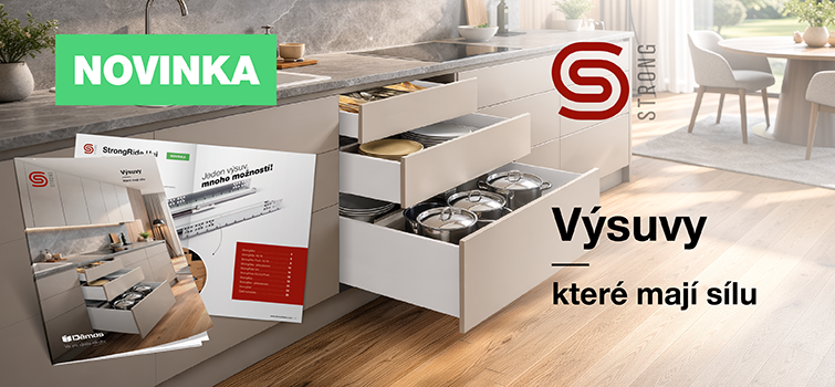 Výsuvy, které mají sílu: řešení Strong pro moderní nábytek