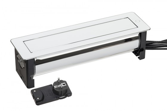 VersaTurn 2x 230V, 2x USB A 5V, 2x RJ45, HDMI, bílé sklo