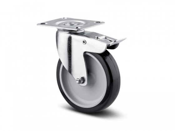 TENTE kolečko otočné 1477 brzda měkčený běhoun průměr 75mm