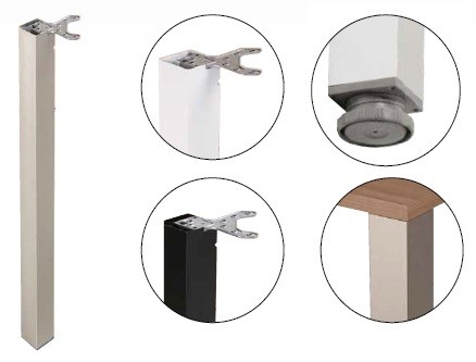 StrongLegs stolová noha TA001, 820R/80x80mm, černá mat