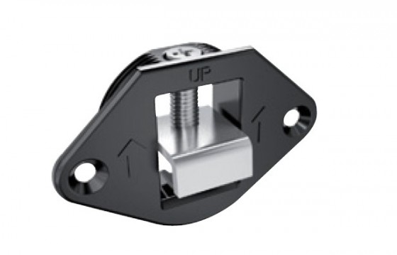 IF závěsné rektifikační kování pro deskové materiály zafrézované na lištu