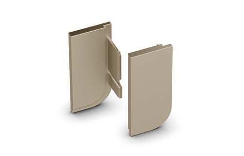 HETTICH 9210128 Koncovky k úchytkové liště Canis L, levá+pravá, nerez broušený