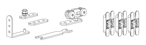 TERNO sada pro skládací interiérové dveře pro 2 křídla/40kg bezfalcové art.1751