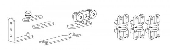 TERNO sada pro skládací interiérové dveře pro 2 křídla/40kg bezfalcové art.1755