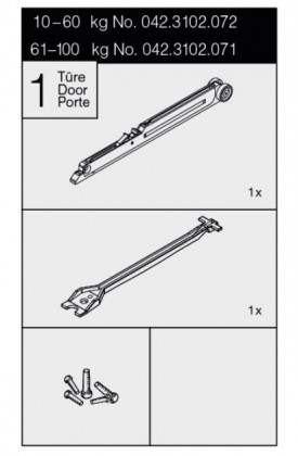 HAWA 042.3102.072 Eku Porta 60 posuvné interiérové kování tlumič do 60kg