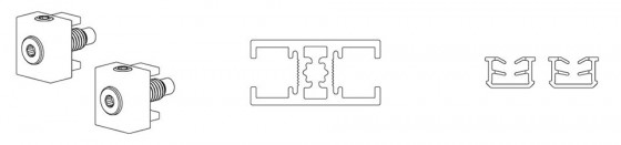 TERNO Universal dělící příčka 1000mm stříbrná