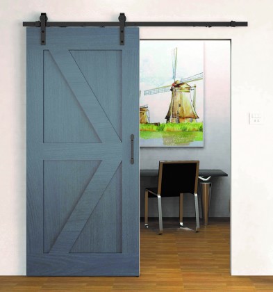 K-StrongLine Barnio kování pro posuvné dveře Simple 2m bez tlumení 40-45mm černá