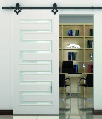 K-StrongLine Barnio kování pro posuvné dveře Square 2m s tlumením, 30-40mm černá