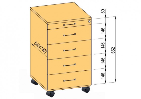 K-BBP Kontejner 540mm typ 9 - atyp kov