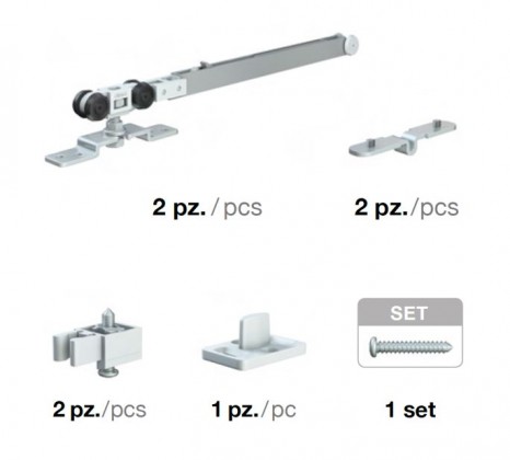Posuvné interiérové kování 1399 40kg 2x tlumič