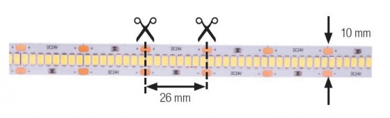 StrongLumio LED pásek 26W/m 24V (304 LED/m) 10mm, bílá studená
