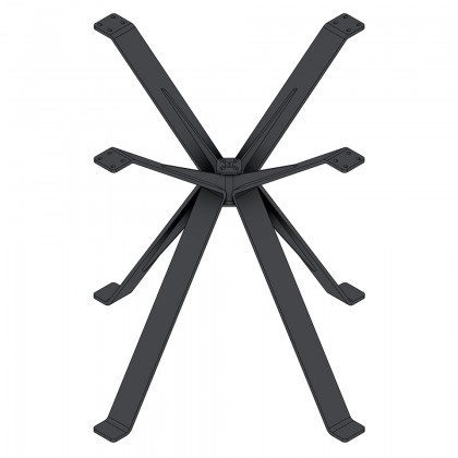 MILADESIGN EX 72080-4 centrální stolová noha čtyři ramena stříbrná