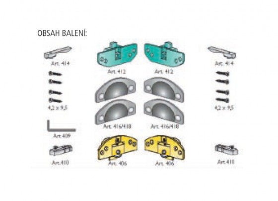 TERNO sada pro posuvné skleněné 1 dveře max. 30kg