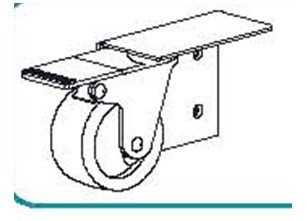TERNO vozík s brzdou vpravo art. 306/D chrom