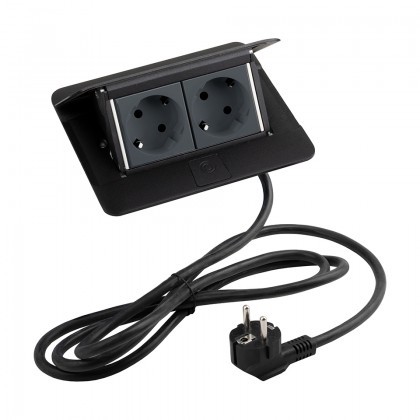 LEGRAND Pop-up v2, 2 x elektrická zásuvka 230 V Schuko černá mat
