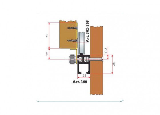 TERNO horní vozík pro postelové kování dvojitý 309 šedý