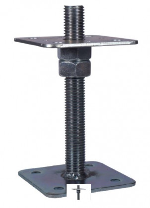 TK-patka pilíře s 2 maticemi volně, 110x110 - M24x330, galvanický zinek