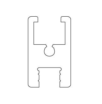 TERNO Living Top Vetro horní příchytová lišta elox stříbrný 2m