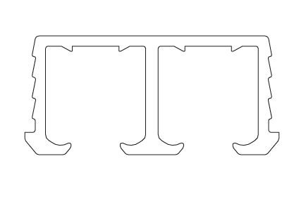 TERNO Living Top Vetro horní vedení dvojité elox stříbrný 2m