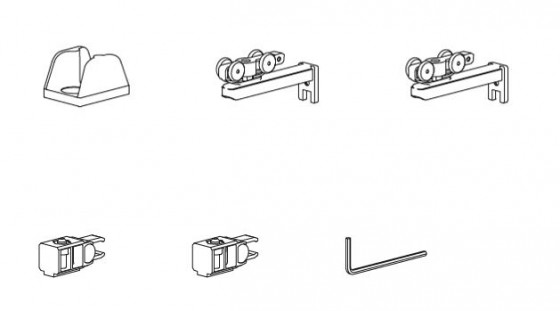 TERNO Living Top Vetro sada kování pro vložené skleněné dveře 15kg 2x brzda