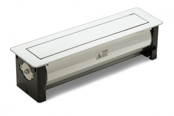 VersaTurn elektrická zásuvka 4x 230V Francouzská, bílé sklo