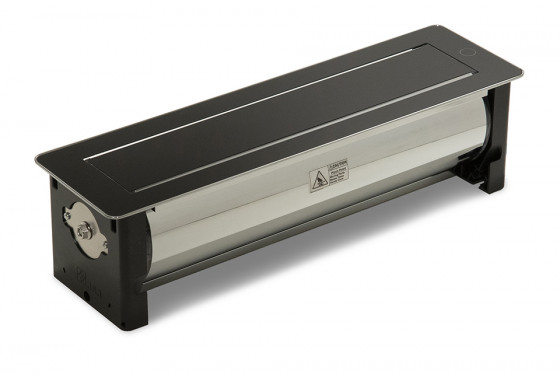 VersaTurn elektrická zásuvka 4x 230V Francouzská, černé sklo