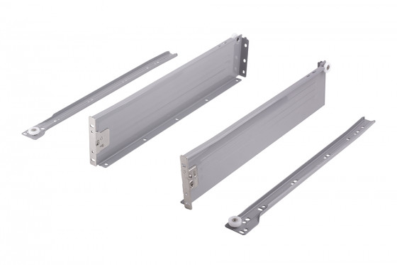 StrongRoll zásuvka, kolečkový výsuv s bočnicí, H86/450mm/25kg, šedá