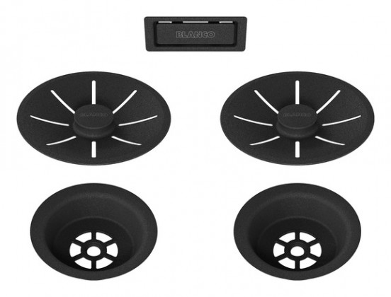 BLANCO 239979 Příslušenství odtoková sada s přepadem pro dvoudřez černá matná