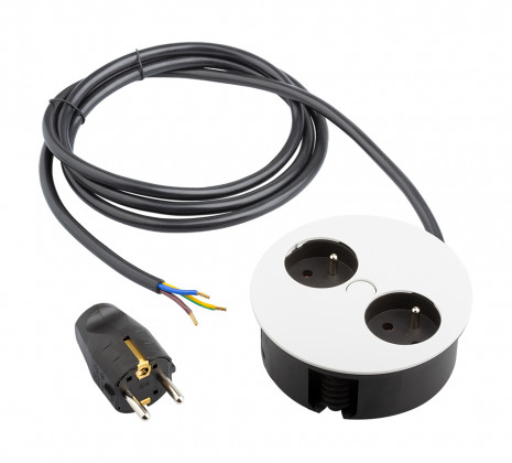 BACHMANN 931.252 elektrická zásuvka Twist, 2x 230V Francouzská, bílá mat