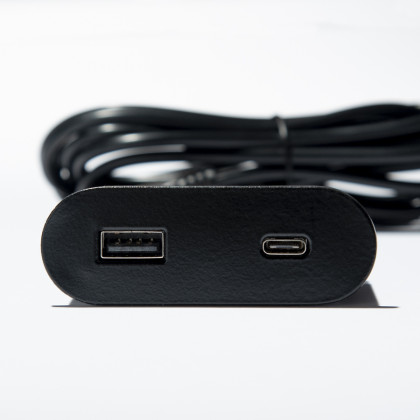 VersaPick nabíječka, 1x USB A/C, ovál, černá mat