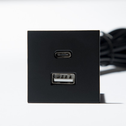 VersaPick nabíječka, 1x USB A/C, čtverec, černá mat