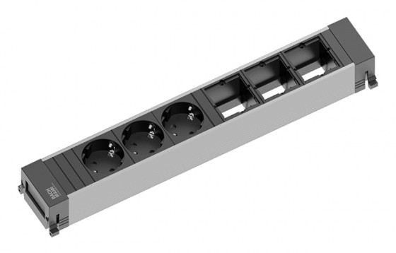 BACHMANN 916.007 Power Frame 3x Schuko, 3x volný modul
