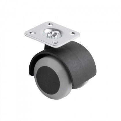 StrongCastors kolečko s měkčeným běhounem průměr 40mm s plotničkou šedá