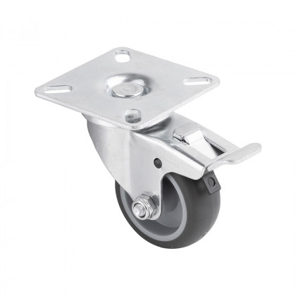 StrongCastors Kolečko light duty 50/50, měkčený běhoun, s brzdou