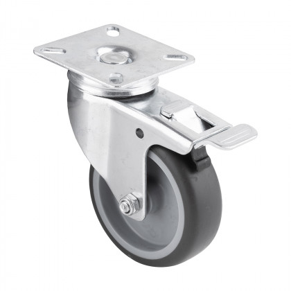StrongCastors kolečko light duty 75/70 měkčený běhoun s brzdou