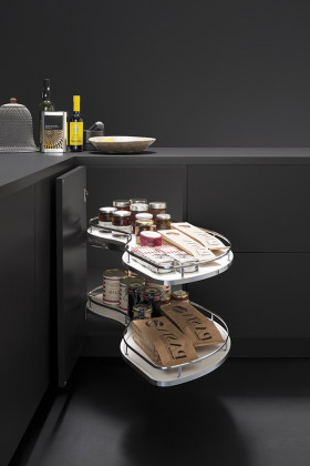 K-VIBO FLY 3.0 GALAXY, rohové police, uchycení, bílá/chrom, P, 450/655-705