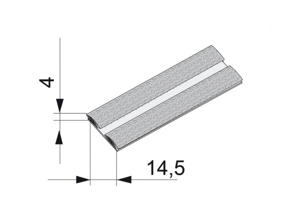 SEVROLL dorazový kartáč zásuvný 14x4mm šedý