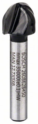 BOSCH 2608628450 Žlábkovací fréza, 6 mm, R1 6,3 mm, D 12,7 mm, L 9,2 mm, G 40 mm