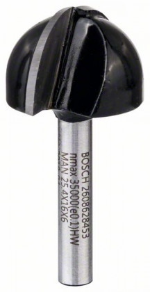 BOSCH 2608628453 Žlábkovací fréza/6 mm/R1 12,7 mm/D 25,4 mm/L 15,6 mm/G 49 mm