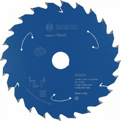 BOSCH 2608644499 Pilový kotouč Expert for Wood pro AKU pily 140×1,8/1,3×20mm, 24