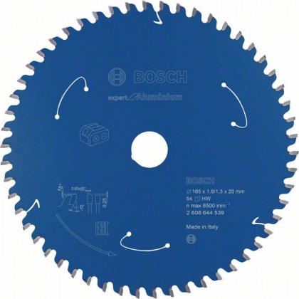 BOSCH 2608644539 Pilový kotouč Expert for Aluminium - AKU pily 165×1,8×20mm, 54