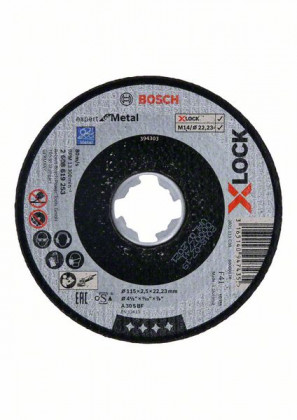 BOSCH 2608619253 X-LOCK plochý řezný kotouč Expert for Metal, 115 × 2,5 mm