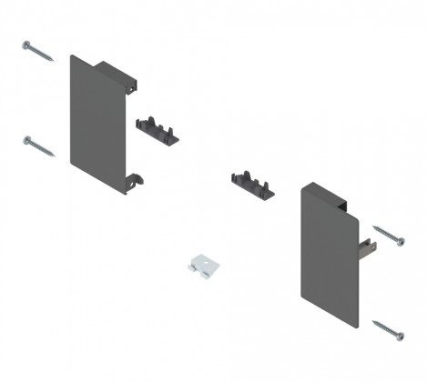 BLUM ZI4.0MS1 Merivobox, čelní příchyty vnitřní zásuvky M, tmavě šedá OG
