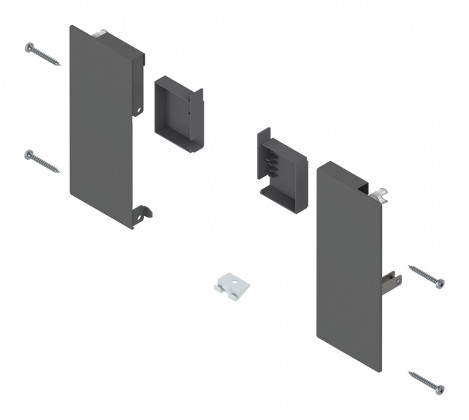 BLUM ZI4.1KS1 Merivobox, čelní příchyty vnitřní zásuvky K, tmavě šedá OG