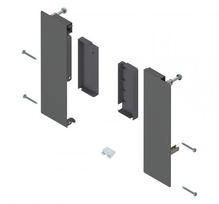 BLUM ZI4.2ES1 Merivobox, čelní příchyty vnitřní zásuvky E reling, tmavě šedá OG
