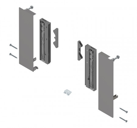 BLUM ZI4.4ES1 Merivobox, čelní příchyty vnitřní zásuvky E sklo, světle šedá IG