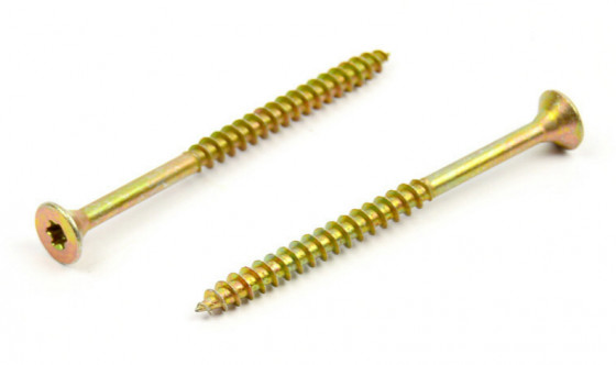 Vrut TX 6x180/70 zápustná hlava zinek žlutý T30, částečný závit