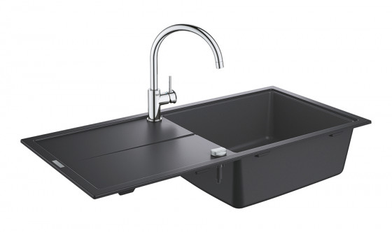 GROHE 31885AP0 Set K400 granitová černá + Bauclassic chrom