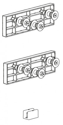 TERNO Diva Fluid sada krytek kování pro skleněné dveře stříbrná